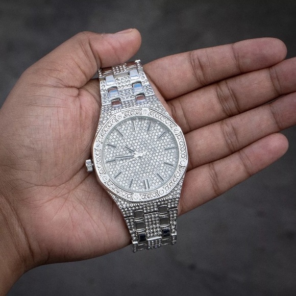 Iced Out Big Face Presidential Mens Hip Hop Watch - Picture 4 of 5